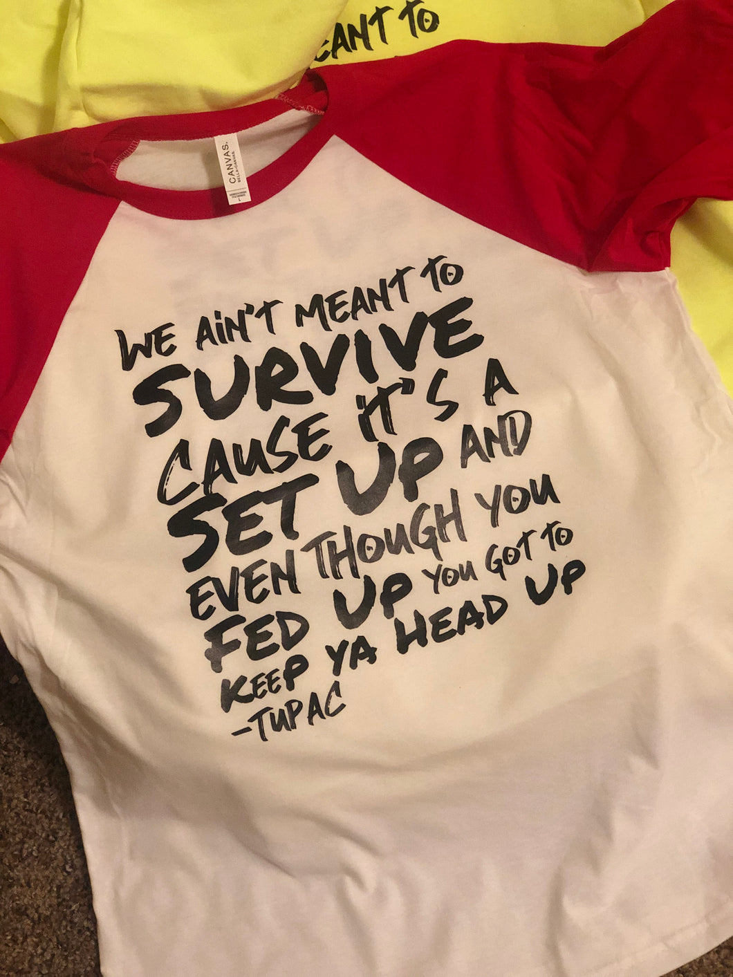 Keep Ya Head Up-Red Raglan